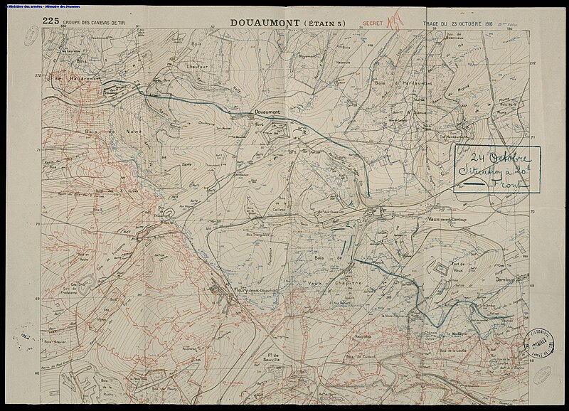 Front le 24 octobre 1916 à 20 h. Fort de Vaux.