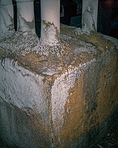 Concrete damaged by acid rain -47 Concrete weathering.jpg