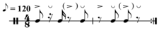 3-2 son clave, in 4/8 eighth = 120 theoretical number of pulses = 8 X number of measures = 2