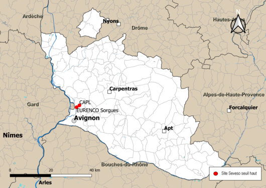 Carte des sites « Seveso seuil haut ».