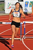 Amalie Iuel – nach norwegischem Landesrekord im Vorlauf mit 54,72 s nun ausgeschieden als Vierte in 55,03 s