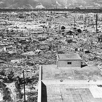 Hiroshima in ruins, October 1945, two months a...