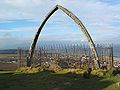 Die Walknochen auf dem Gipfel des Berwick Law im Jahr 2005