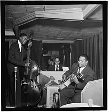 Leonard Ware (right) with Billy Taylor and Zutty Singleton in New York City, mid-1940s Photograph by William P. Gottlieb