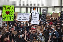 Protest in Vancouver, May 31, 2020 Black Lives Matter, Anti-racism rally at Vancouver Art Gallery (49958359766).jpg
