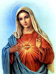August "Immaculate Heart of Mary", Image of 19th century painting. August
