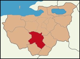 Map showing Orhaneli District in Bursa Province