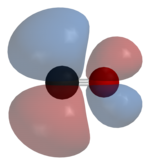 The LUMO of CO is a p* antibonding MO. Carbon-monoxide-LUMO-phase-3D-balls.png