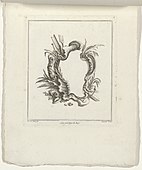 Cartuș rococo din Second Livre de Cartouches, circa 1710-1772, Rijksmuseum