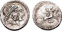 Denarius a Gaio Marcio Censorino anno 88 a.C.n. signatus