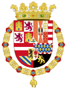 Escudo de armas de Felipe II antes de la unión con Portugal (1558 - 1580)