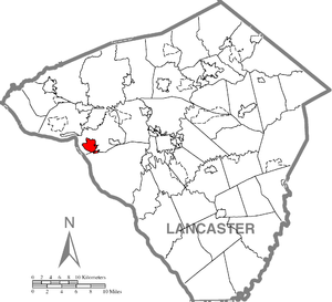 Highlighted Lancaster County map of Columbia.
