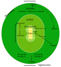 A typical cricket field. Cricket field parts.svg