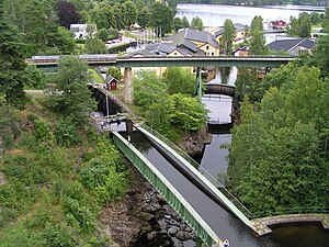 Dalslands kanal med akvedukten i Håverud.