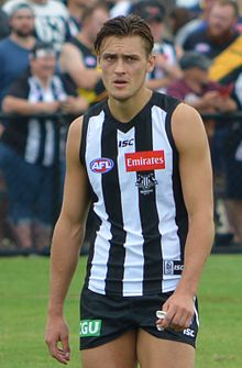 Darcy Moore (pictured here in 2017) is the current captain of Collingwood.