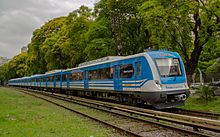 The Mitre Line is part of the extensive Buenos Aires metropolitan rail system. EMU CSR M20 en Barrancas.jpg