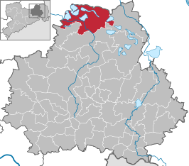 Kaart van Elsterheide Halštrowska hola