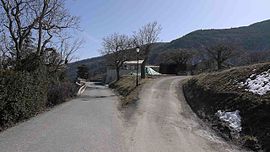 The road into the village of Pelonne