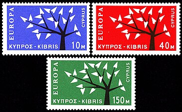 1962 σειρά Ευρώπης, 10, 40, 150 μιλιέμ (μαύρο και μπλε, μαύρο και κόκκινο, μαύρο και σμαραγδί)