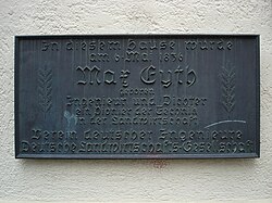 Gedenktafel am Geburtshaus von Max Eyth.