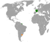 Location map for France and Uruguay.