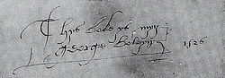 George Boleyn, vicomte Rochfords signatur