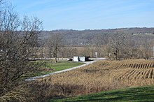 Fields at the George Barkley Farm in Bracken County, Kentucky, where Webb and Fore obtained the first white burley seed George W. Barkley Farm fields.jpg