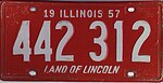 Номерной знак Иллинойса 1957 года - Номер 442 312.jpg