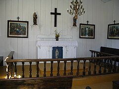 The altar in the replica chapel.