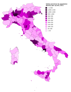 Italian provinces by population