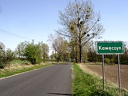 Road sign in Kawęczyn