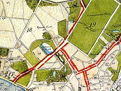 Красное село на карте 1825 года