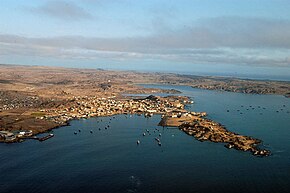 Luftaufnahme des Hafens von Lüderitz