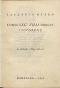 Lafcadio Hearn Opowieści niesamowite i upiorne