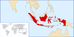 Indonesia located on a world map