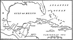 A região do golfo do México, até a península de Iucatã (no mapa), é um dos habitats da espécie T. giganteus; incluindo o leste dos Estados Unidos, da Flórida até a Carolina do Norte.[8]