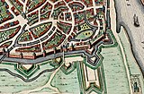 Omgeving St-Pieterspoort (Atlas van Blaeu, 1652)
