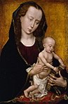 Rogier van der Weyden, Vierge à l'Enfant (volet gauche du Diptyque de Philippe de Croÿ), huile sur panneau, 52,2 × 34,6 cm, vers 1460, Bibliothèque Huntington, San Marin (Californie).