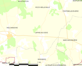 Mapa obce L’ Épine-aux-Bois