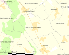 Mapa obce Longecourt-en-Plaine