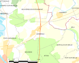Mapa obce Lesménils
