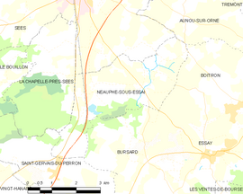 Mapa obce Neauphe-sous-Essai