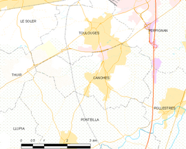 Mapa obce Canohès