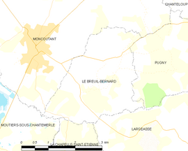 Mapa obce Le Breuil-Bernard