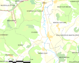 Mapa obce Coussey