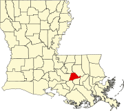 Map of Louisiana highlighting Ascension Parish.svg