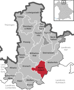 Läget för Marktrodach i Landkreis Kronach