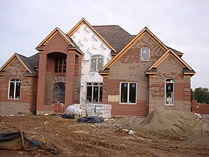 A "McMansion" under construction wit...