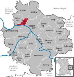 Läget för Metten i Landkreis Deggendorf