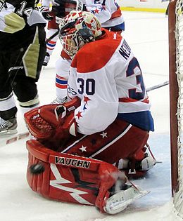 Photographie de Michal Neuvirth avec les Capitals de Washington en 2012